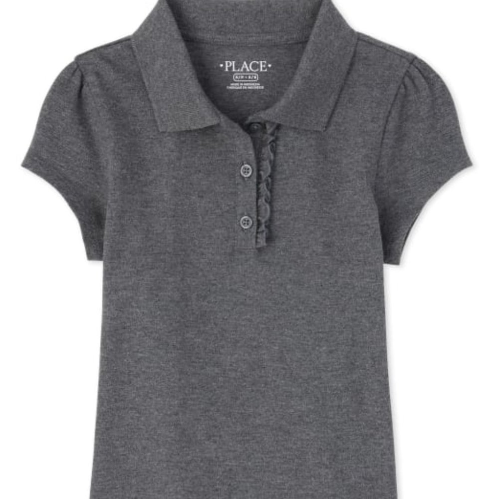 Girls Uniform Ruffle Pique Polo